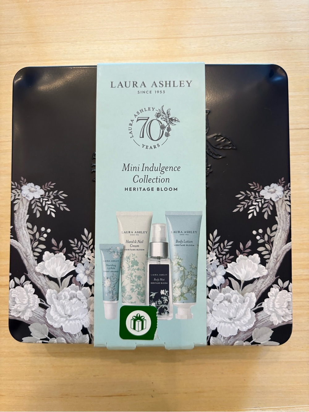 Laura Ashley Heritage Bloom Mini Indulgence Collection in metal gift tin